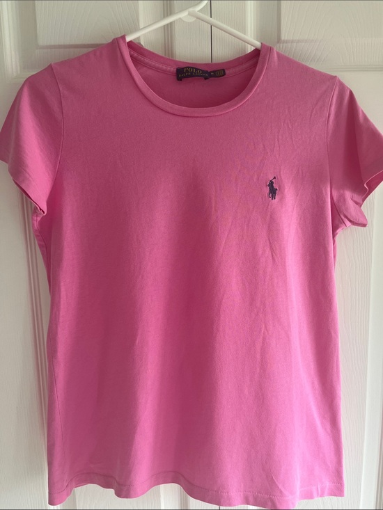 Polo Ralph Lauren Tops - Polo by Ralph Lauren Pink Short Sleeve Tee with Navy Pony